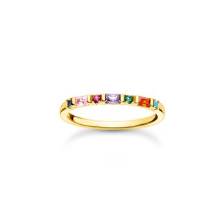 Thomas Sabo + Colourful Stones Ring in 18k Yellow Gold-Plate