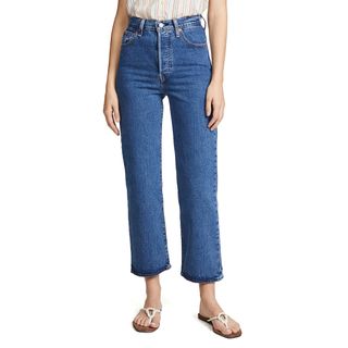 Levi's + Ribcage Straight Ankle Jeans in Georgie