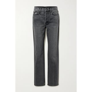 Grlfrnd + Mica High-Rise Straight-Leg Jeans in Gray
