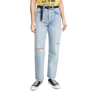 Agolde + 90's Mid Rise Loose Fit Jeans in Captured
