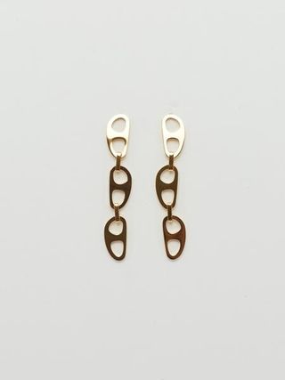 Bagatiba + Gold Tab Drop Earrings