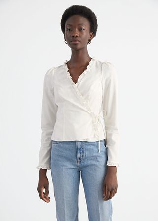 & Other Stories + Tailored Ruffle Wrap Top