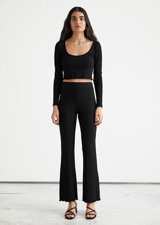 & Other Stories + High Waist Lettuce Edge Trousers