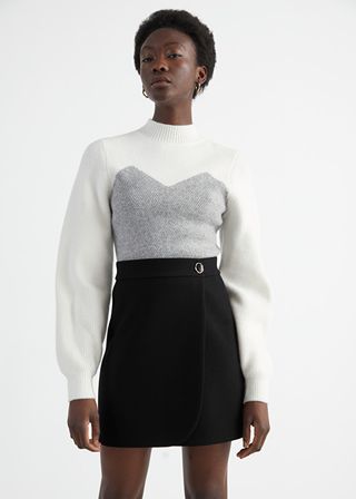& Other Stories + Colour Block Mock Neck Sweater