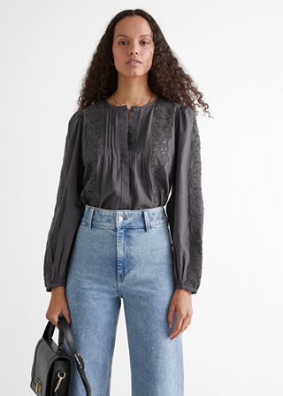 & Other Stories + Floral Lace A-Line Blouse