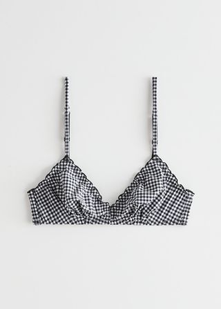 
Other Stories + Gingham Ruffle Trim Soft Bra