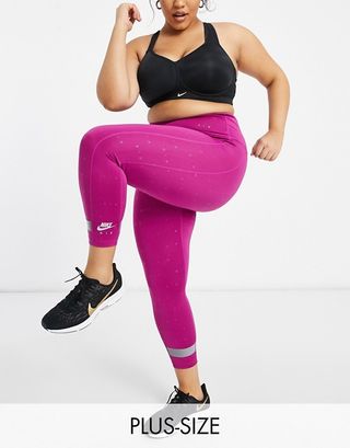 Nike + Running Plus Air 7/8 Leggings in Pink