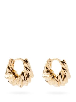 Otiumberg + Twisted Mini 14kt Gold-Vermeil Hoop Earrings