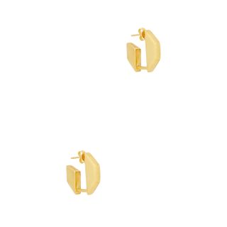 B-Tal + Gold-Plated Octagon Hoop Earrings