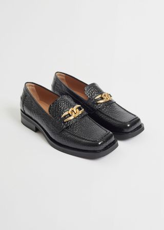 & Other Stories + Squared Toe Leather Loafers