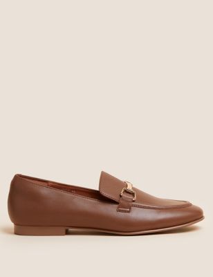 Autograph + Leather Bar Trim Flat Loafers