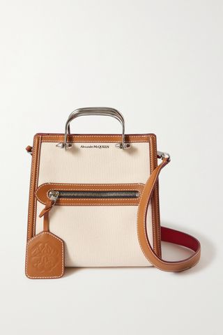 Alexander McQueen + The Short Story Leather-Trimmed Canvas Tote