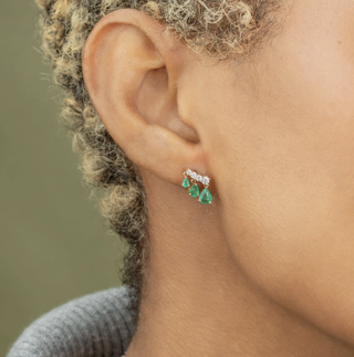 The Last Line + Emerald Teardrop Diamond Ear Climb