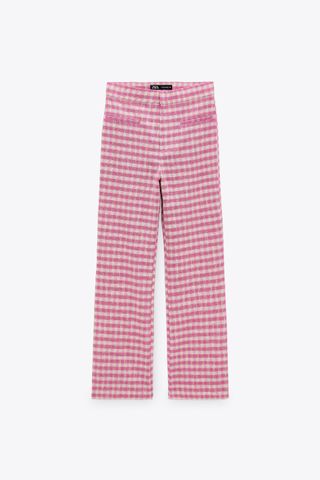 Zara + Gingham Mini Flare Pants