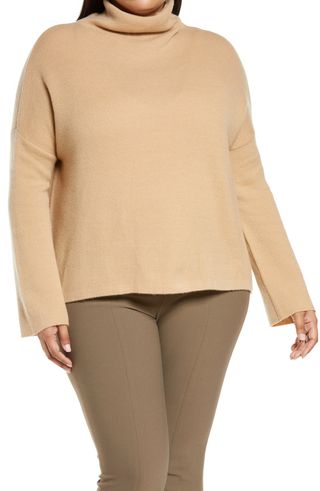 Vince + Funnel Neck Wool & Cashmere Blend Sweater
