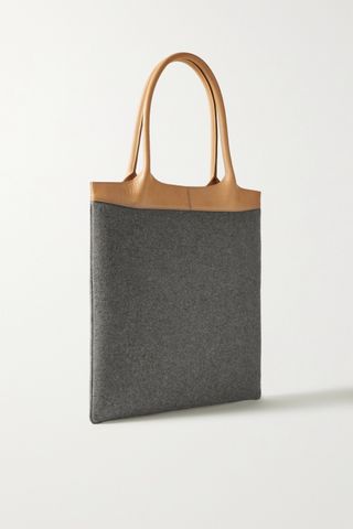 Gabriela Hearst + Leather-Trimmed Cashmere Tote