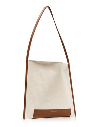 Marge Sherwood + Joy Leather-Trimmed Canvas Shopper Tote