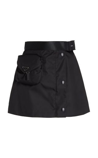 Prada + Logo-Detailed Nylon Gaberdine Mini Skirt
