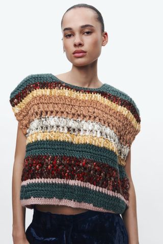 Zara + Crochet Knit Vest