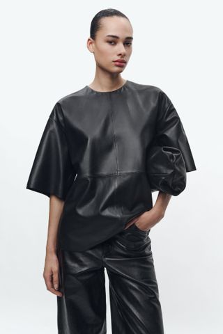 Zara + Limited Edition Leather Top