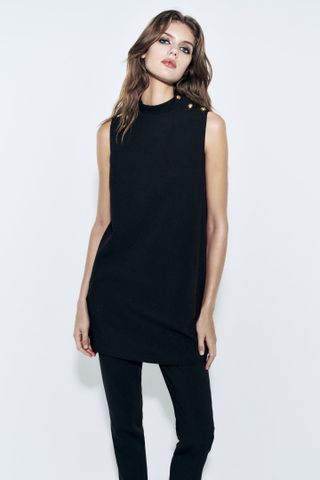 Zara + Buttoned Mini Dress ZW Collection
