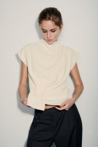 Zara + Ruched Waist Cropped Top