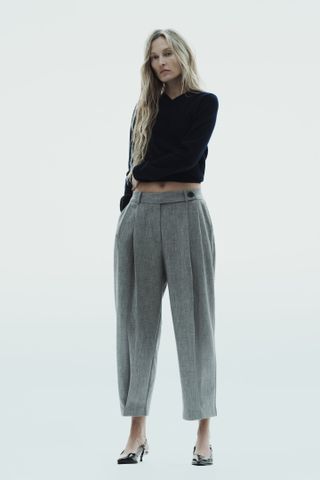Zara + Pleated Tapered Pants