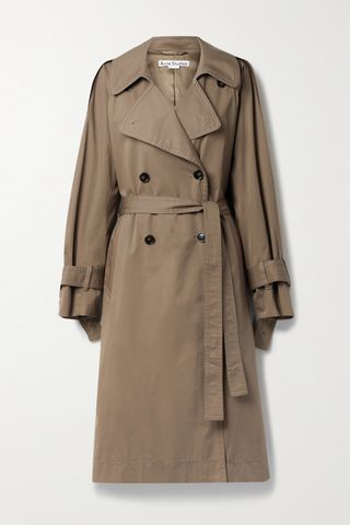 Acne Studios + +Net Sustain Belted Double-Breasted Organic Cotton-Blend Gabardine Trench Coat