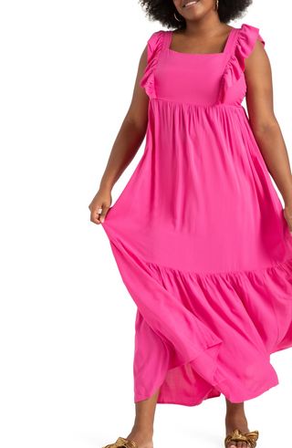 Eloquii + Ruffle Trim Maxi Dress