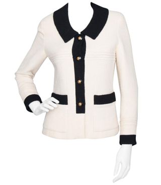 Chanel + 1990s Vintage Black and White Blazer Jacket
