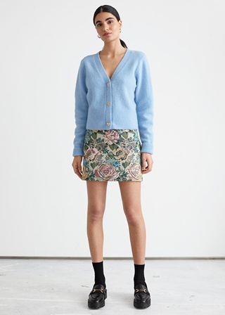 & Other Stories + Floral Jacquard Mini Skirt