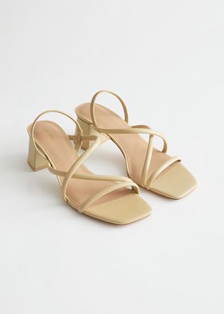 & Other Stories + Chunky Strap Heeled Leather Sandals
