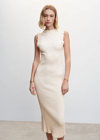 Mango + Knitted Dress With Open Back