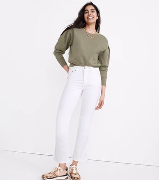 Madewell + Cali Demi-Boot Jeans in Pure White