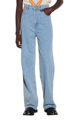 Sandro + Nonstretch Wide Leg Jeans