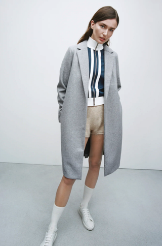 Zara + Coat With Lapel Collar