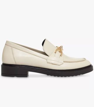 Dune + Gisella Leather Loafers in Ecru