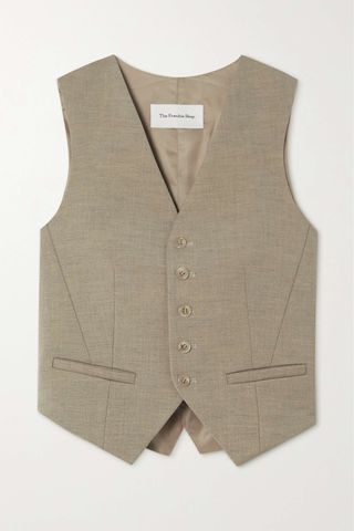 Frankie Shop + Gelso Satin and Grain De Poudre Tencel Lyocell-Blend Vest