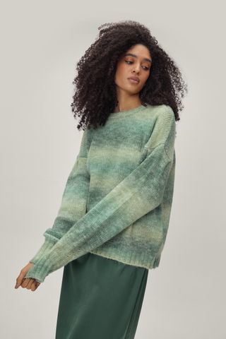 NastyGal + Ombre Crew Neck Relaxed Long Sleeve Sweater