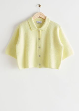 & Other Stories + Cropped Collared Knit Cardigan