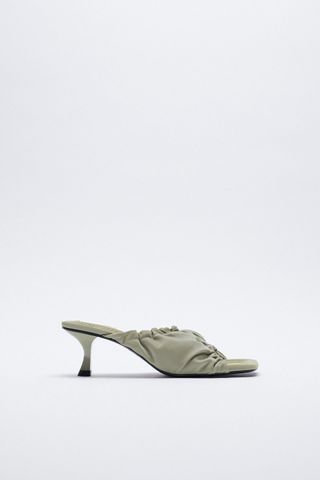 Zara + Ruched Heeled Sandals