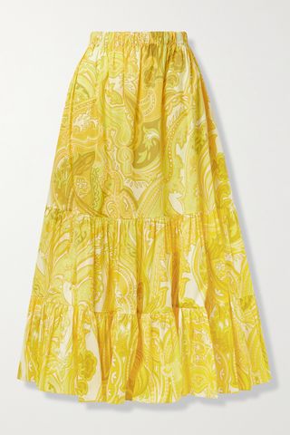 Etro + Tiered Paisley Print Skirt