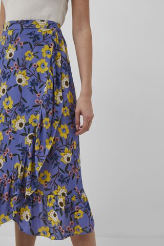 French Connection + Eloise Ruffle Wrap Midi Skirt