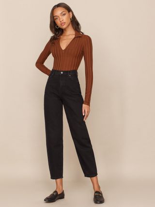 The Reformation + Kris High Rise Relaxed Curve Jeans
