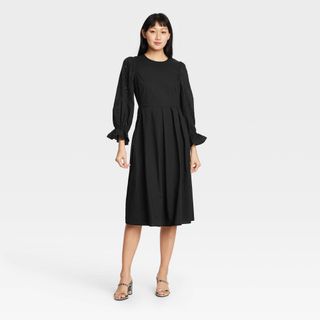 Who What Wear x Target + Balloon Long Sleeve A-Line Dress