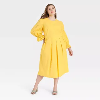 Who What Wear x Target + Balloon Long Sleeve A-Line Dress