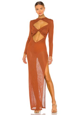 Bronx and Banco + Daphne Maxi Knit Dress in Copper