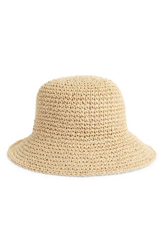 Bp. + Crochet Straw Bucket Hat