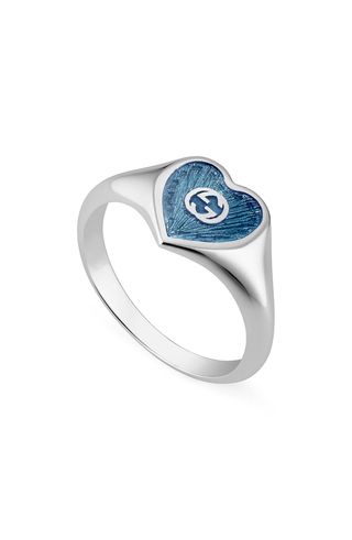 Gucci + Extra Small Interlocking-G Blue Heart Ring