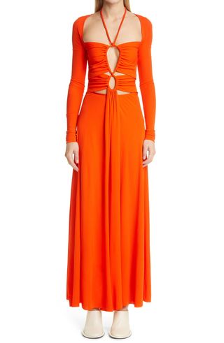 Proenza Schouler + Cutout Long Sleeve Jersey Dress